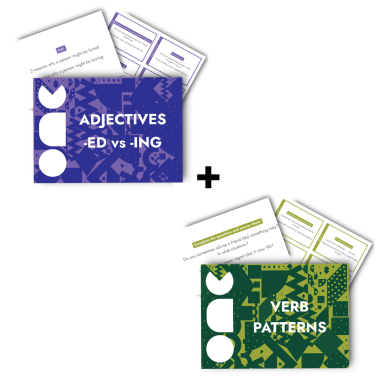 One-Minute Cards bundle: Adjectives -ed / -ing + Verbs Patterns 